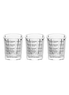 Buy Coffee Measuring Cup,3 Pcs Glass Measuring Cup, Graduated Measuring Jug Kitchen Small Coffee Milk Creamer Jug Milk Coffee Espresso Barista Pitcher Baking Supplies (60 Milliliters) in UAE