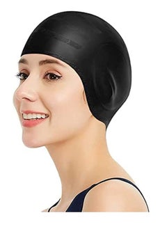 Buy Swimming Caps, Silicone Swim Cap for Women Men, Durable Non Slip Waterproof Swim Cap Protect Ears, Long Hair for Adults, Older Kids, Boys and GirlsBlack, SWIMCP03-B in UAE