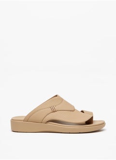 Buy Men's Textured Slip-On Arabic Sandals in Saudi Arabia