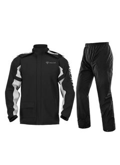 Buy Waterproof Rain Coat Pants Set with Invisible Shoes Cover Rainproof Suit XL in UAE