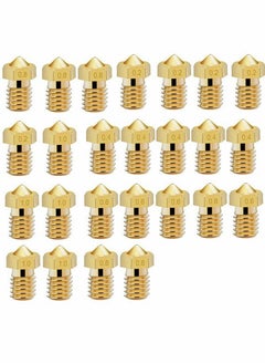 اشتري Printer Nozzle AE 25 PCS 3D, 0.2/0.4/0.6/0.8/1.0 mm Hardened Steel for ABS/PLA 3D Makerbot Creality CR-10 (Gold) في الامارات