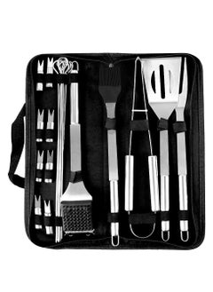 Buy BBQ Barbecue Tool Set, Stainless Steel Barbecue Accessories with Storage Bags, Complete Outdoor Barbecue Grill Utensils Set, BBQ Grilling Tools Set for Friends Family (20 Pcs) in UAE