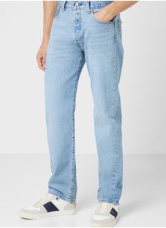 Buy Mid Wash Relaxed Fit Jeans in UAE