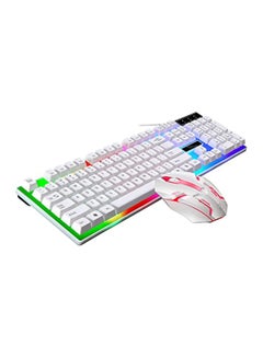 Buy 2 in 1 Wired Keyboard and Mouse Combo - 2.4GHz Dropout-Free Connection for Windows, Compatible for Pc/Laptop - White in UAE