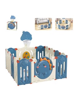 Buy Baby Playpen, Foldable Baby Playard/Portable Spacious Baby Fence, Kids Activity Centre Safety Play Yard Home, Kids Activity Centre Safety Play Yard Home (14 Panel) (Blue) in Saudi Arabia