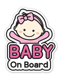 Buy Large Baby on Board Cartoon Car Sign Stickers 7.2-inch Size for Car, Reflective Self Adhesive, 2pcs Safety Warning Cute Design for Car Bumper Rear Window Universal (7.2x5.9inch) in UAE