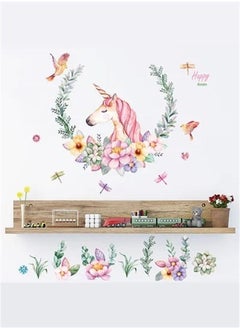 Buy Home Clearance Sale Unicorn wall Sticker Multicolour 90x60centimeter in UAE