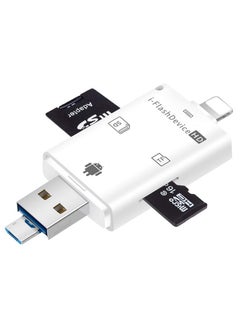 اشتري Memory Card Reader, Flash Drive Lightning iFlash USB Micro SD SDHC TF OTG Card Reader Memory Expanding Compatible with iPhone/iPad/iPod Touch/Windows/Linux/Mac OS, Android في الامارات