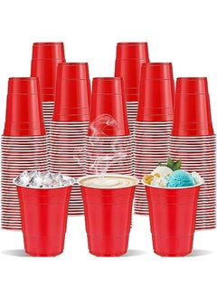 Buy 120 Pcs 12 oz Red Plastic Disposable Party Cups for Drinks, Tastings, Snacks, Barbecues, Picnics. in Saudi Arabia