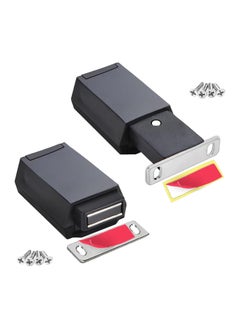 اشتري Magnetic Push to Open Cabinet Hardware, 2 Pack Heavy Duty Push Latch & Lock, for Hidden Door Touch Latches and Catch Magnet Push Release Drawer Pull Tip on RV Closet Close Strong Pop Out, Black في السعودية