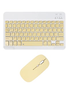 Buy AWH Wireless Bluetooth Keyboard and Mouse Combo, Ultra-Thin 2.4 GHz Wireless Keyboard and Mouse, YELLOW in UAE