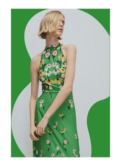 Buy Rose England X WH Floral Border Print Midi Dress in UAE