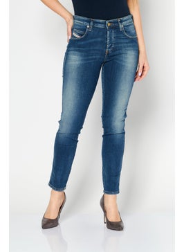 اشتري Women Slim Fit Stretchable Denim Jeans, Blue في الامارات