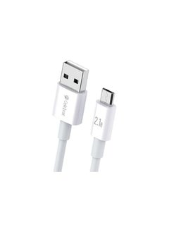 Buy Celebrat CB-24 Portable USB To Micro Fast Charge And Data Transmission Cable With Flat wire Design And Practical Fits Mobile Phone 2.1A / 1.2M- White in Egypt