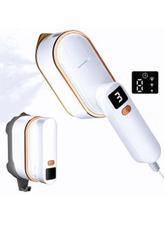 اشتري Travel Clothes Steamer Portable Iron - LCD Screen 2 in 1 Powerful Steam Clothing 150ML Wrinkles Remover for Garments,3 Steam Levels Output,10S Fast Heat-up,Iron for Travel,Home,Office في الامارات