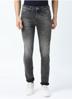 Buy Mid Rise Faded Jeans with Pocket Detail in Saudi Arabia