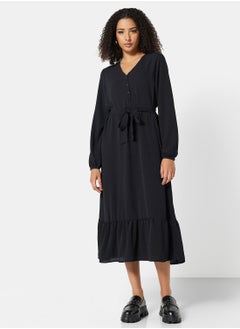 اشتري Belted Ruffle Midi Dress في السعودية