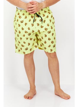 Buy Men Allover Print Drawstring Board Short, Lime Green Combo in UAE