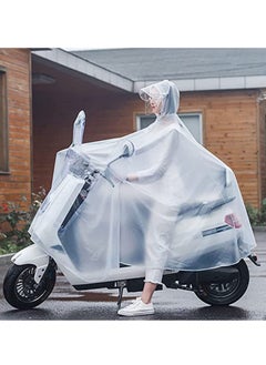 Buy Motorcycle Waterproof Raincoat, Fashion Transparent for Mobility Scooters Bike Bicycle Pvc Adult with Double Brim Poncho Rainwear Adds Thicker Cloth in UAE