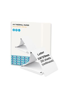 Buy Thermal Paper 200 Sheet US Letter Size Fan folded Printing Paper for Thermal Printer BPF-free Waterproof and Oil-proof Multipurpose for Document Files Home and Office Size- 216x279mm(8.5x11inch) in UAE