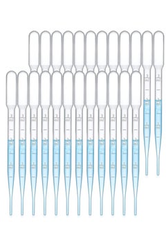 اشتري 100PCS 3ML Pipettes, Disposable Pasteur Pipette, Eye Dropper, Plastic Liquid Droppers for Essential Oils, Graduated, Dispensing, Measuring, Watering, Interval 0.5ml, Clear في الامارات