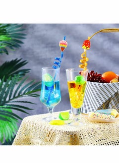 Buy Reusable Plastic Straws, 8Pcs Curved Drinking Straws for Ice Cream Theme Parties, Perfect for Summer Beach Celebrations and Birthday Decorations in Saudi Arabia