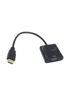 Buy HDMI To VGA Adapter Cable Black in UAE