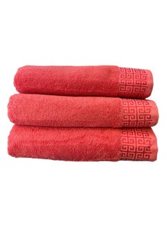 Buy 3 Piece Bath Towel Set - 500 GSM 100% Cotton Terry - 3 Piece Bathroom Towel Set - Quick Dry - Super Absorbent 70x140 cm in Saudi Arabia