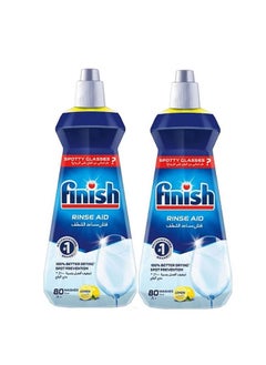 Buy Rinse Aid For Shinier And Drier Dishes Lemon Sparkle 400 ml Pack Of 2 in Saudi Arabia