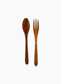 اشتري Egyptian Trading Company Wooden Fork and Spoon Set, Small في مصر