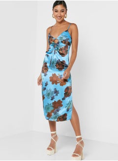 Buy Printed Strappy Cut Out Detail Dress in Saudi Arabia