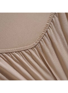 Buy Conscious Eucacel Fitted Sheet 180X200+33Cm - Taupe in UAE