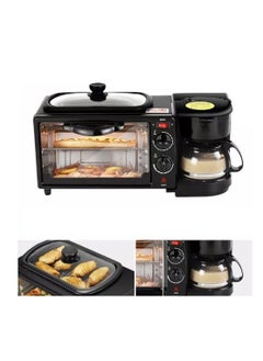 اشتري 3 in 1 Breakfast Maker With A Free Baking Tray Includes frying Pan Oven And Coffee Maker في الامارات