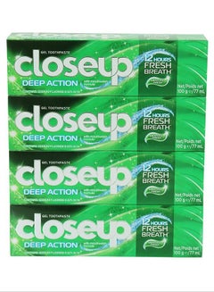 اشتري Pack Of 4 Close Up Gel Toothpaste Deep Action Menthol Fresh 100 G في الامارات