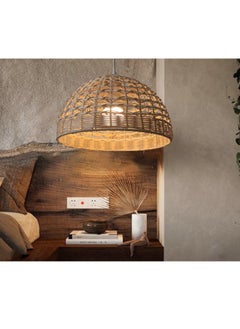 اشتري Hand Woven Rattan Cage Pendant Light Cover With Aesthetic Design في الامارات