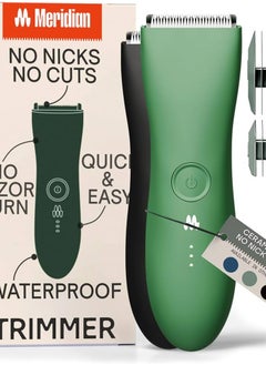 Buy The Trimmer by Meridian: Electric Below-The-Belt Trimmer Built for Men | Effortlessly Trim Pesky Hair | Waterproof Groin & Body Shaver | 90 Minute Battery Life with Universal USB Charging (Sage) in UAE