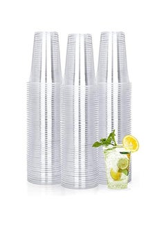 Buy 150 Clear Disposable Plastic Cups for Coffee, Tea, Smoothies, Sodas, and Mixed Drinks - 12oz Capacity in Saudi Arabia