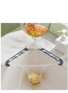 اشتري Kitchen Triangle Sink Strainer, Foldable Bracket Sink Strainer,Kitchen Leftovers Filter, with a Gray Triangular Rack and 100PCS Large Size Filtering Mesh Bags (Grey) في السعودية