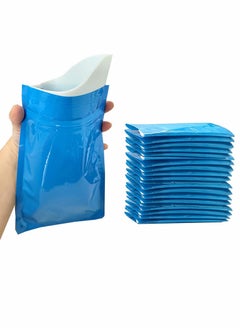 Buy Emergency Urinal Bag for Children and Kids 12 pack Disposable Urine Bags for Men and Women 600ml Portable Pee Bag for Travel Traffic jam Brief Relief (Blue) in UAE