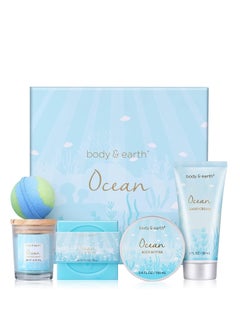 Buy BODY & EARTH Pamper Gifts for Women，5 Pcs Ocean Bath Spa Gift Set Includes Scented Candle，Body Butter，Gifts for Women，Birthday gifts for women，Gift Sets for Women，Relaxation Gifts for Women in UAE