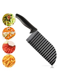 Buy Wavy Potato Knife/Stainless Steel Waves French Fries Slicer Handheld Chipper Chopper/Vegetable Salad Chopping Cutter/Crinkle Home Kitchen Cutting Tool in Saudi Arabia