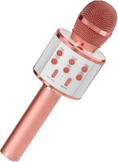 اشتري ORiTi Kids Microphone for Singing, Wireless Bluetooth Karaoke Microphone for Adults, Portable Handheld Karaoke Machine, Toys for Boys and Girls Gift for Birthday Party (Rose Gold) في الامارات