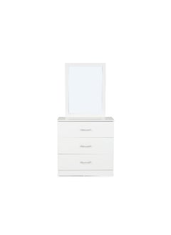 Buy Arlin Dresser With 3 Drawer And Mirror - White in UAE