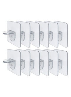 اشتري Punch Free Shelf Support Peg, 12 Piece Self Adhesive Shelves Clips for Kitchen Cabinet Book Shelves-Strong Partition Holders Pin for Closet Brackets Clapboard Layer-Load Bearing 10 Pounds في السعودية