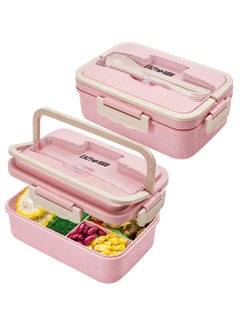 Buy Wheat Straw Leakproof Eco-Friendly Bento Lunch Box - Pink (1500ml) in UAE