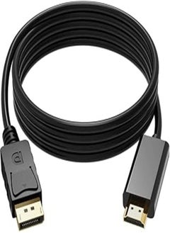 Buy DisplayPort(DP) to HDMI Cable, Gold Plated DP to HDMI Cable 1080P for Full HD Video,Black Color 9.8ft/3m in Egypt