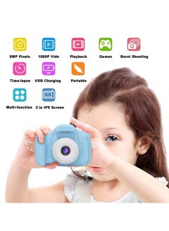 اشتري 800W Pixel Kids Cartoon Digital Camera Sports Portable DSLR Camera Kids Gift（Blue） في السعودية