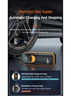 Buy Car air pump car digital display wireless charging  multifunctional mini portable air pump in Saudi Arabia