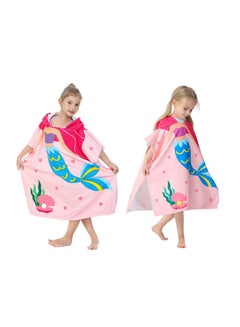 Buy Kids Bath Towel for 1-6 Years Toddler, Hooded Towel, Microfiber Super Soft, Robe Poncho Bathrobe, Girls Swimming Beach Holiday Water Playing, Pool Swim Coverups 1Pcs in UAE