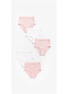 Buy Pink and White Hipster Briefs 5 Pack in UAE